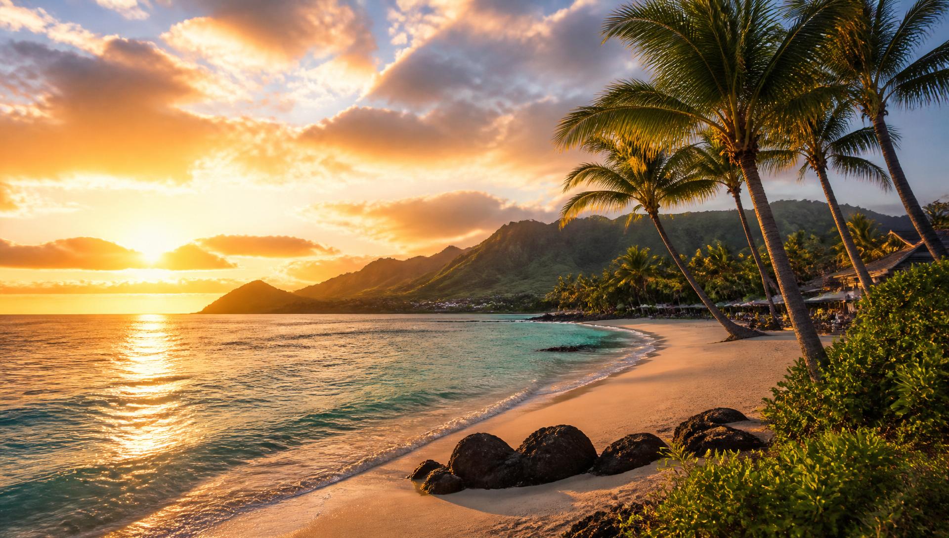 Luxury Hawaii tropical beach vacation paradise
