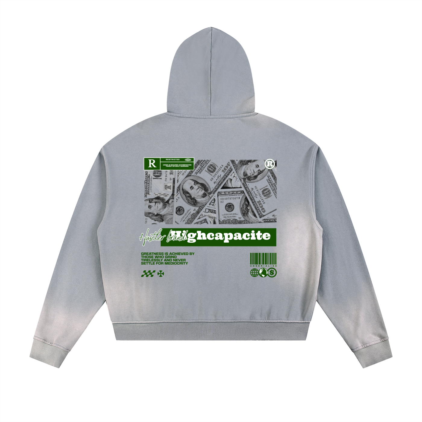High Capacite Zip Hoodie