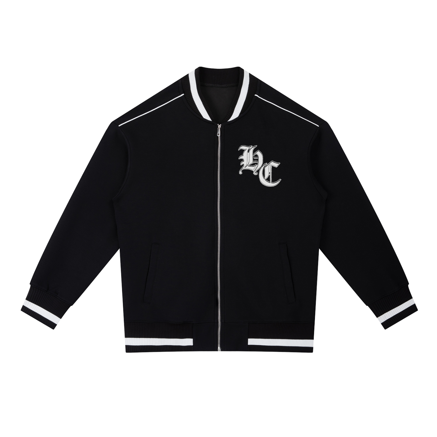 High Capacite  Piping Zip Bomber Jacket