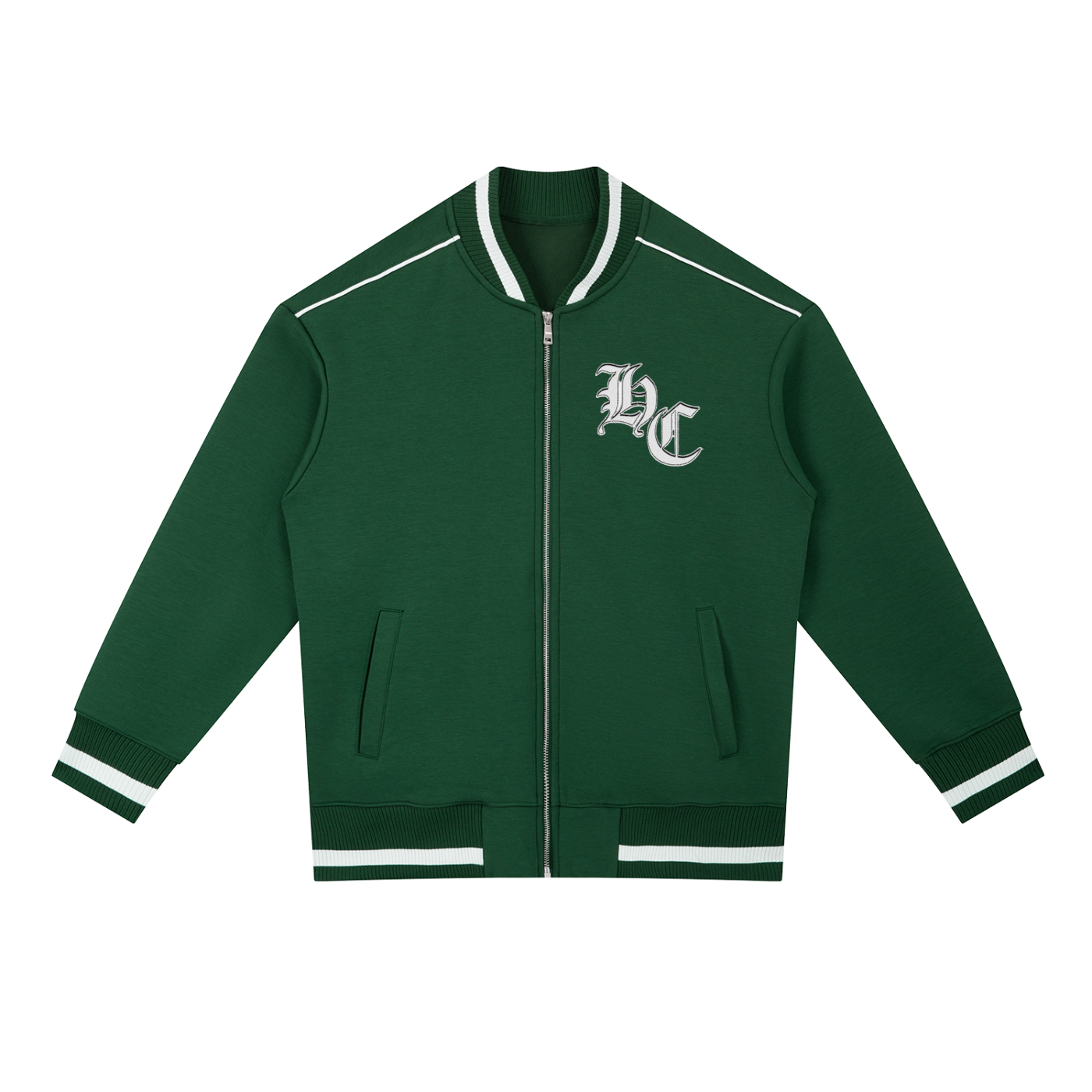 High Capacite  Piping Zip Bomber Jacket