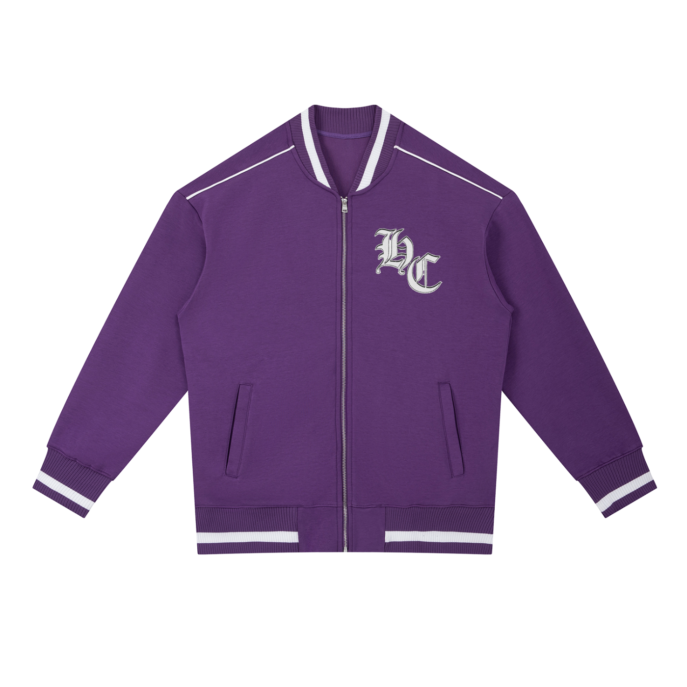 High Capacite  Piping Zip Bomber Jacket