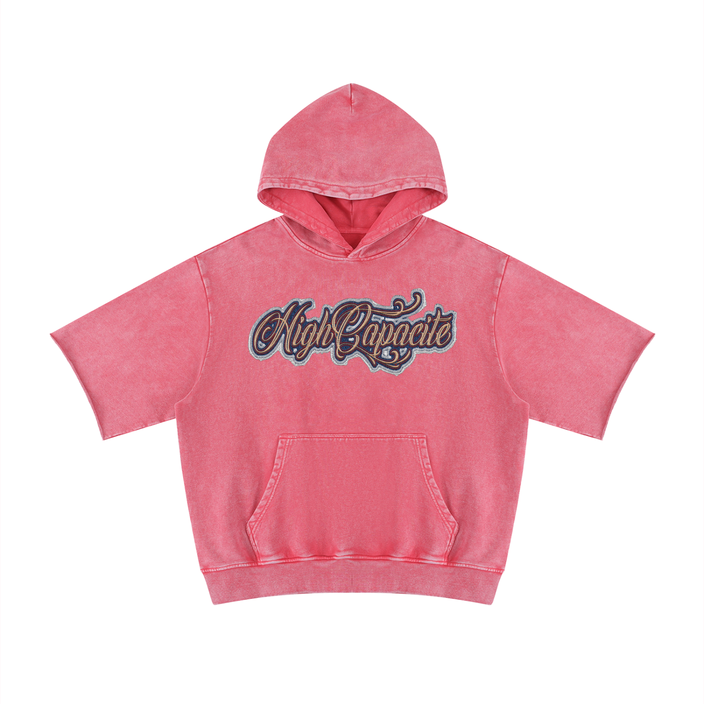High Capacite  Wash Short Sleeve Hoodie