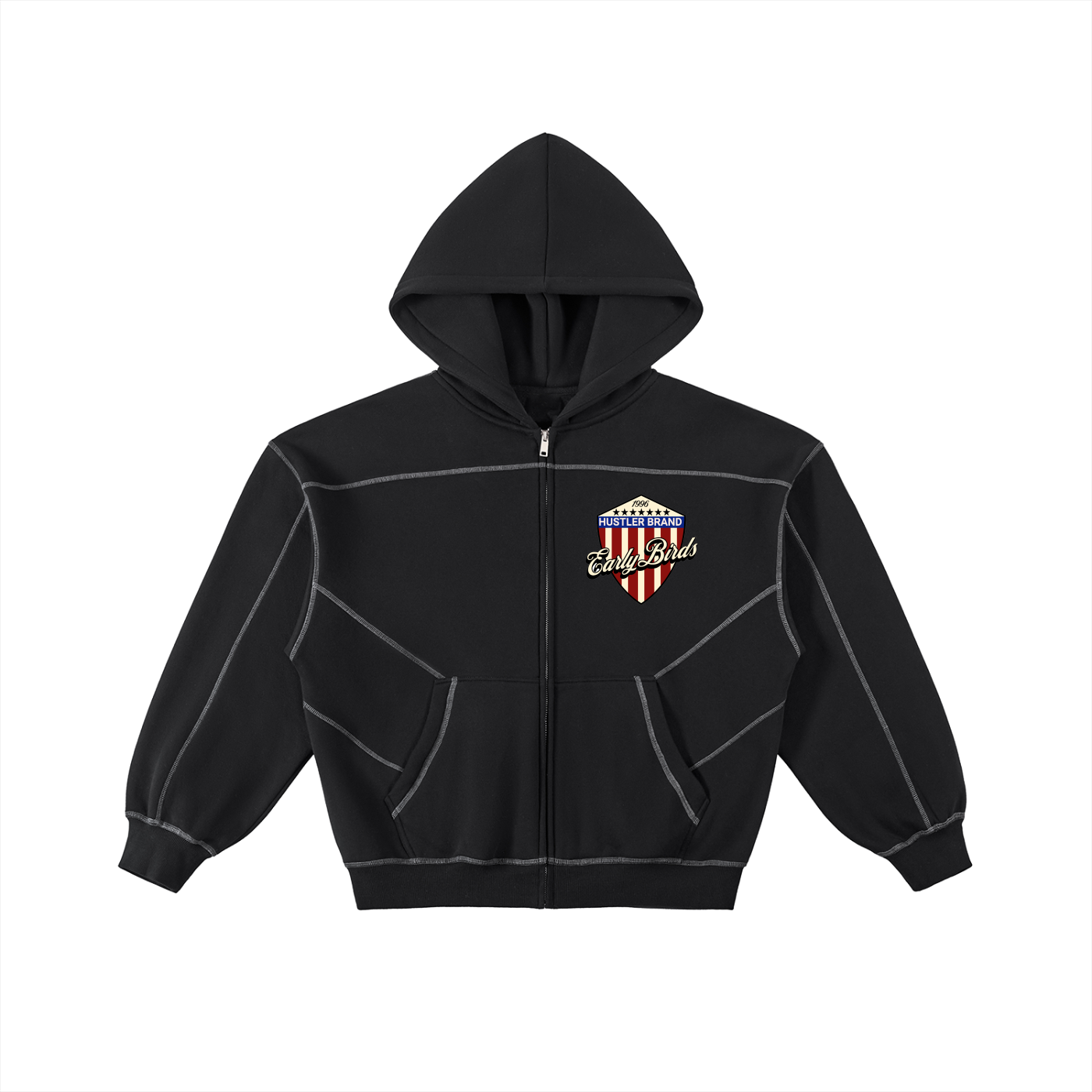 Earlybirds Stitched Boxy Fleece Zip Hoodie