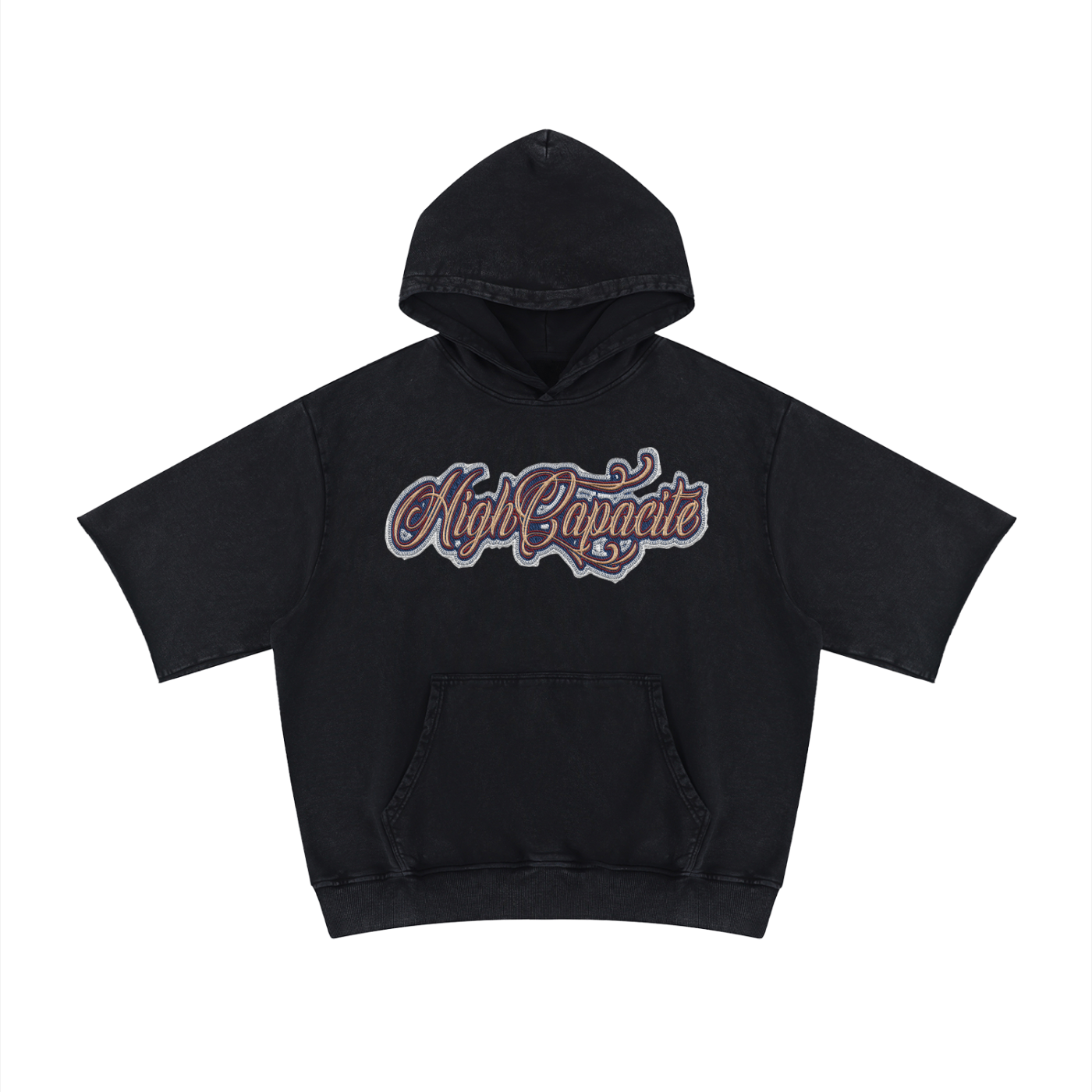 High Capacite  Wash Short Sleeve Hoodie