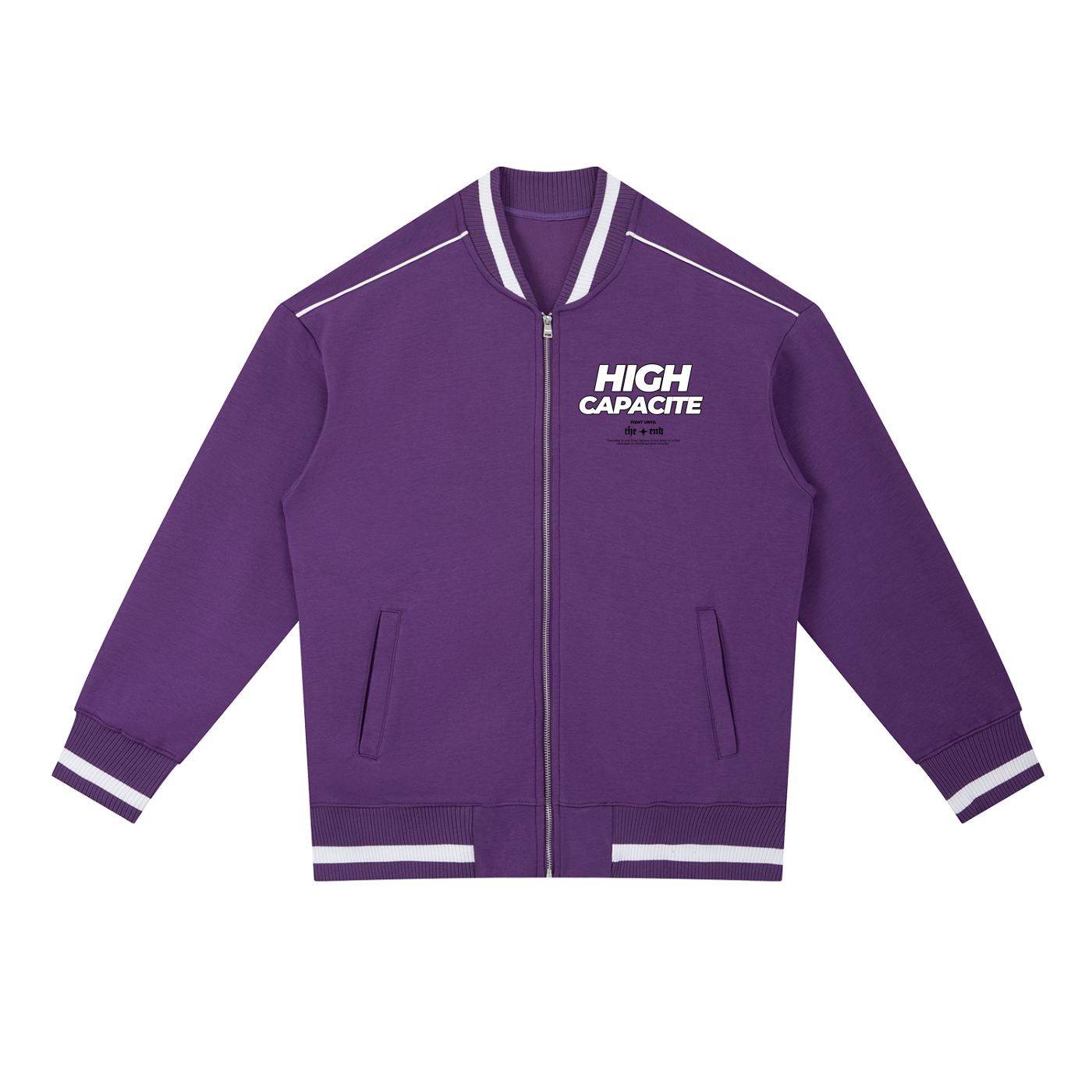 High Capacite Piping Zip Bomber Jacket