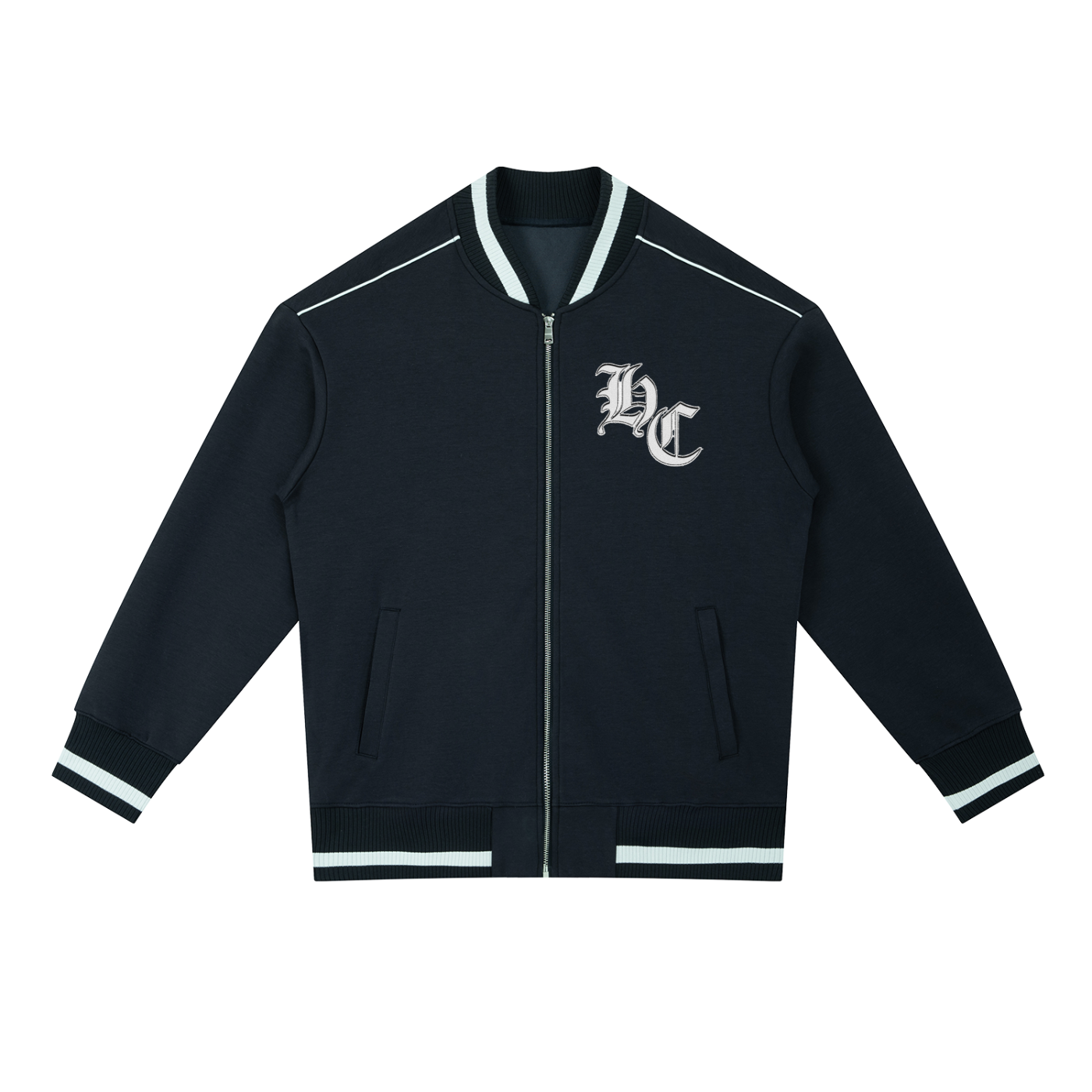 High Capacite  Piping Zip Bomber Jacket