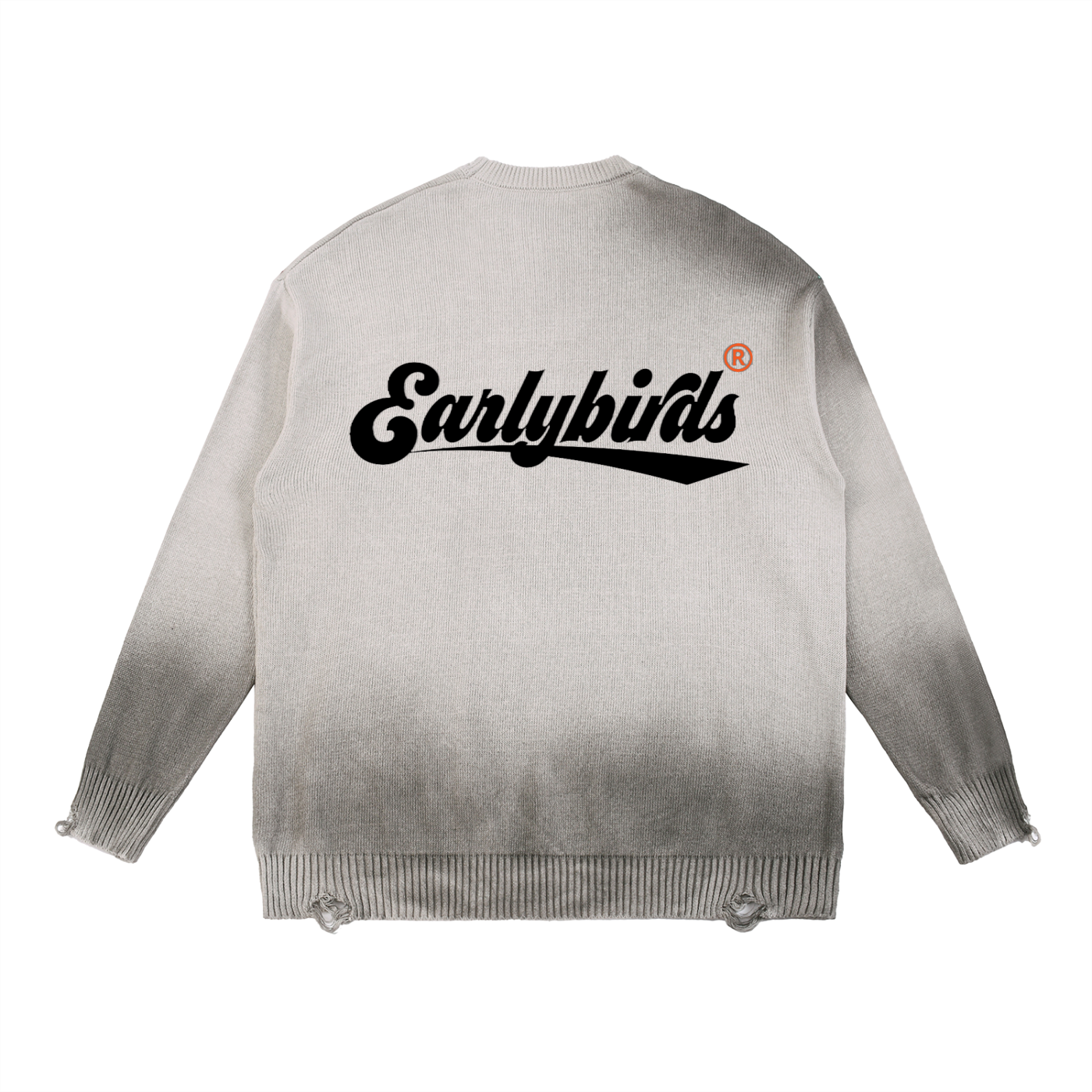Earlybirds Sun Fade Distressed Ripped Crewneck Sweatshirt